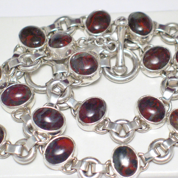 aCleoni Sterling Silver Adjustable Stone Necklace - Picture 4 of 4